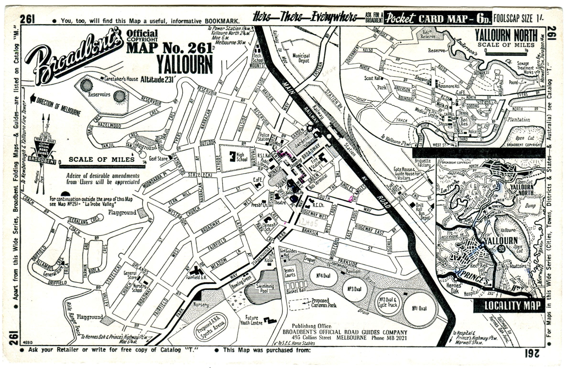 Map of Yallourn 1958